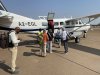 Boarding our small "bush" plane in Maun going to the Qorokwe Camp
