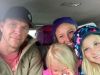 David, Dana, Kennedy and Roxie all crammed into a tiny taxi from Sitka airport to Eliason Harbor