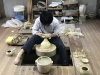 Artist at work making the famed Hagi-yaki pottery