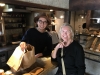 Kathy and the local baker with sourdough bread!!!!