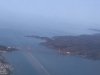 View of the Golden Gate Bridge as we flyover
