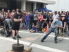 Strongman contest......he's pulling about 370-lbs