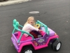 Kennedy and her new Power Wheel jeep