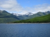 View of the Kodiak mountains from our anchorage....note the vibrant color green of the grass
