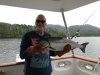 A very happy John.....1st salmon of the season and maybe the largest salmon caught on Mystic!!