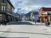 Cruise ship docked at the end of Main Street in Skagway