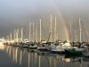 Rainbow over Port Angeles marina as seen from our pilot house!!!
