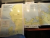 These charts marked the permanent fishing nets along the coast as we go north....very helpful indeed!!