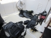 Scuba gear and the plastic bag wrapped around the prop