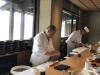 The chefs making sushi and sashimi