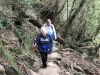 Kathy and Sue walking up the rocks....looking good!!