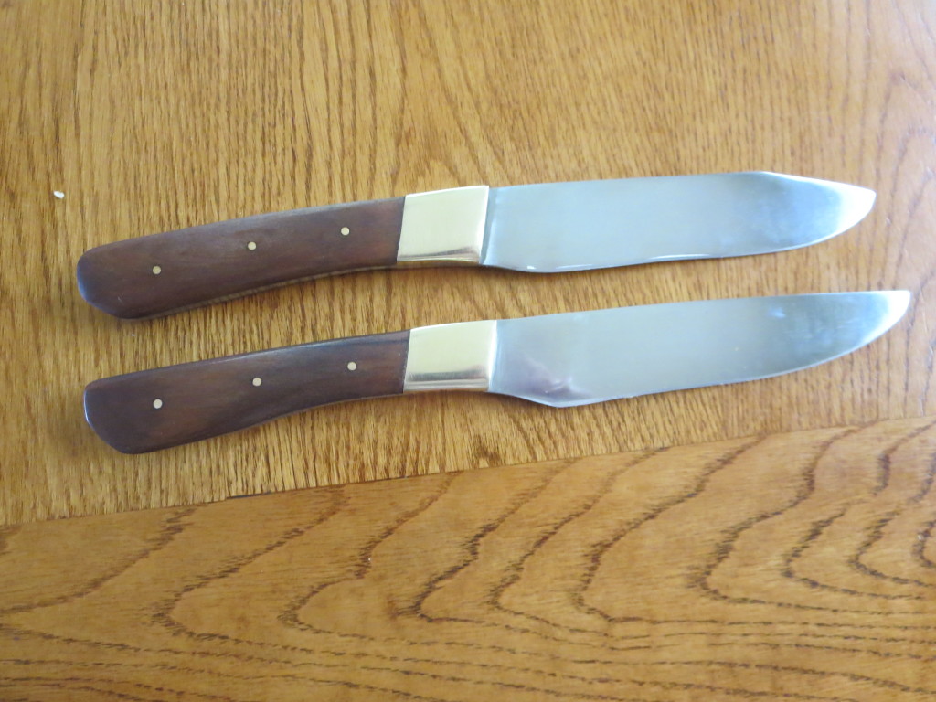 The finished knifes....Kathy's on the bottom!!