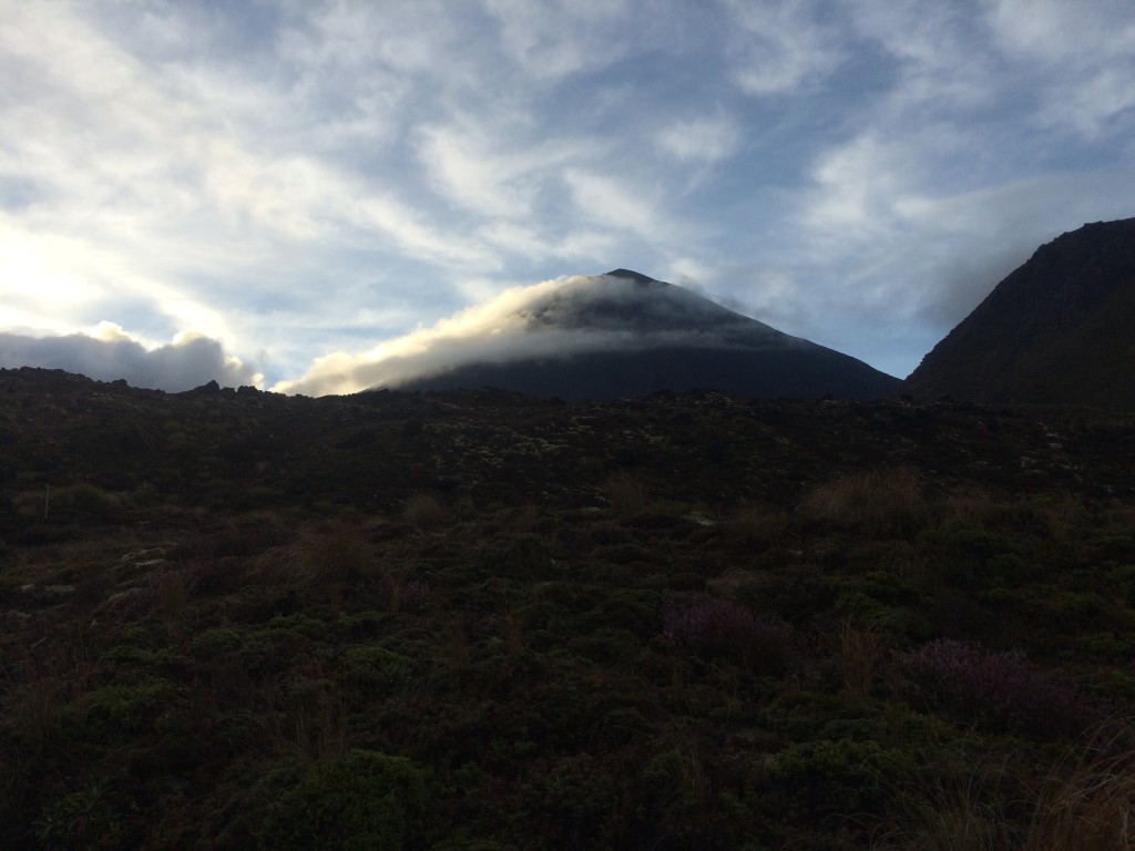 Our first glimpse of Mt Ngauruhoe (Mt Doom)