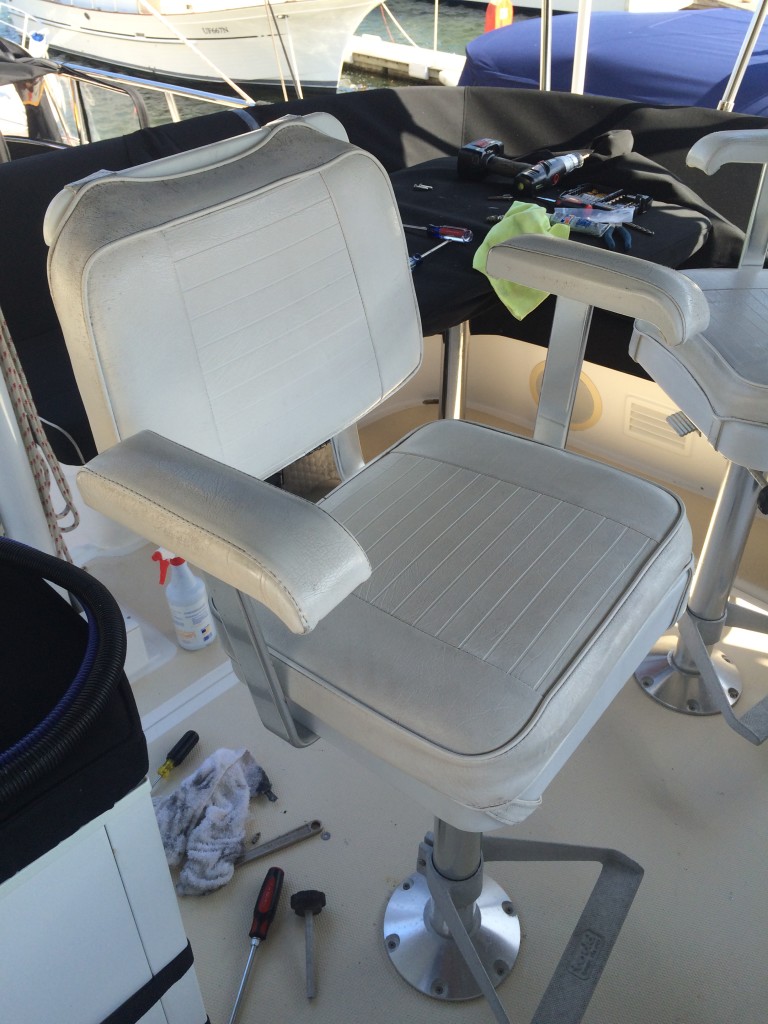 I fixed the Todd chair on the flybridge....note it took every tool I own!!!