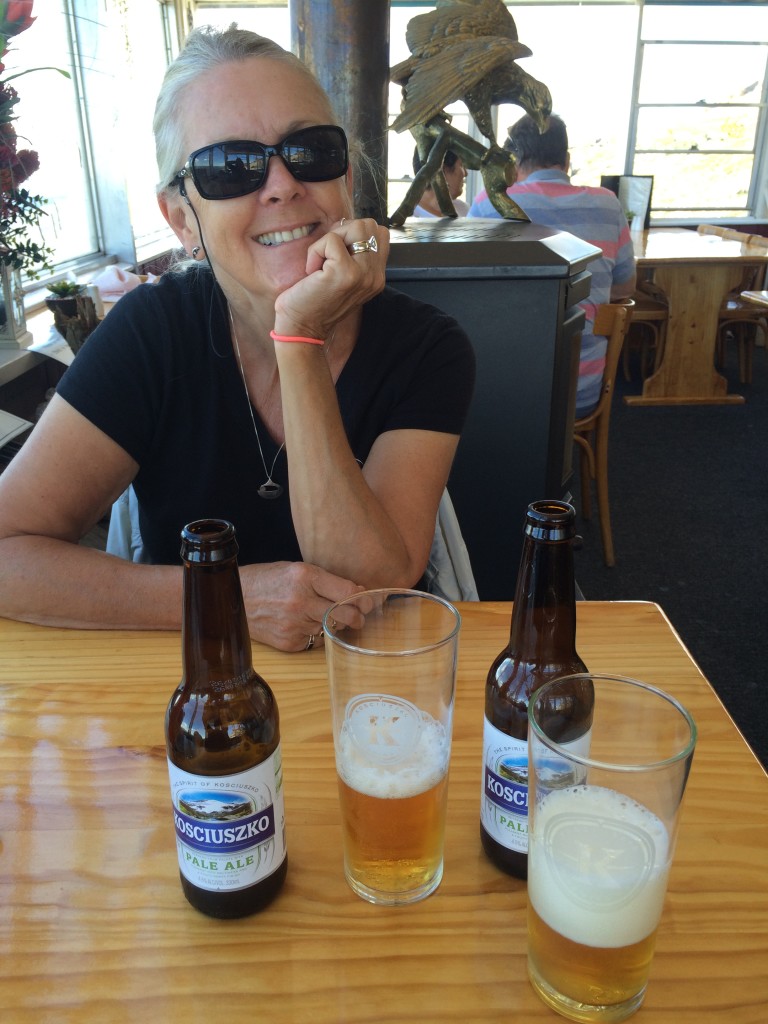 Having a break on top of the mountain....she is happy now...btw the Pale Ale was excellent!!