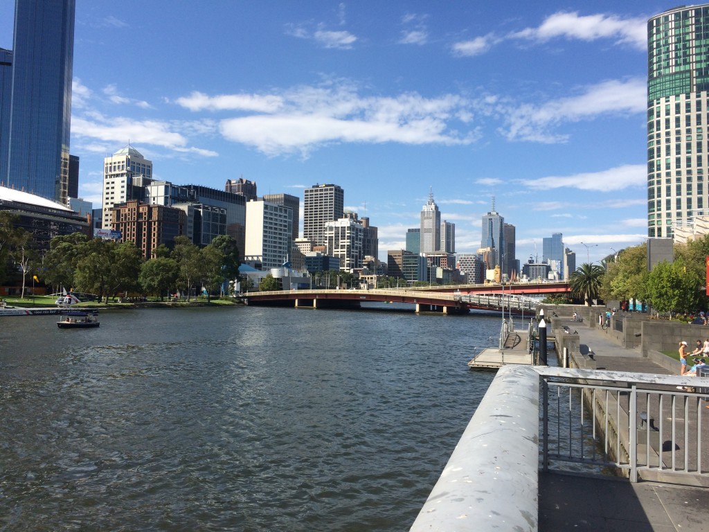 Downtown Melbourne along the Yarra river