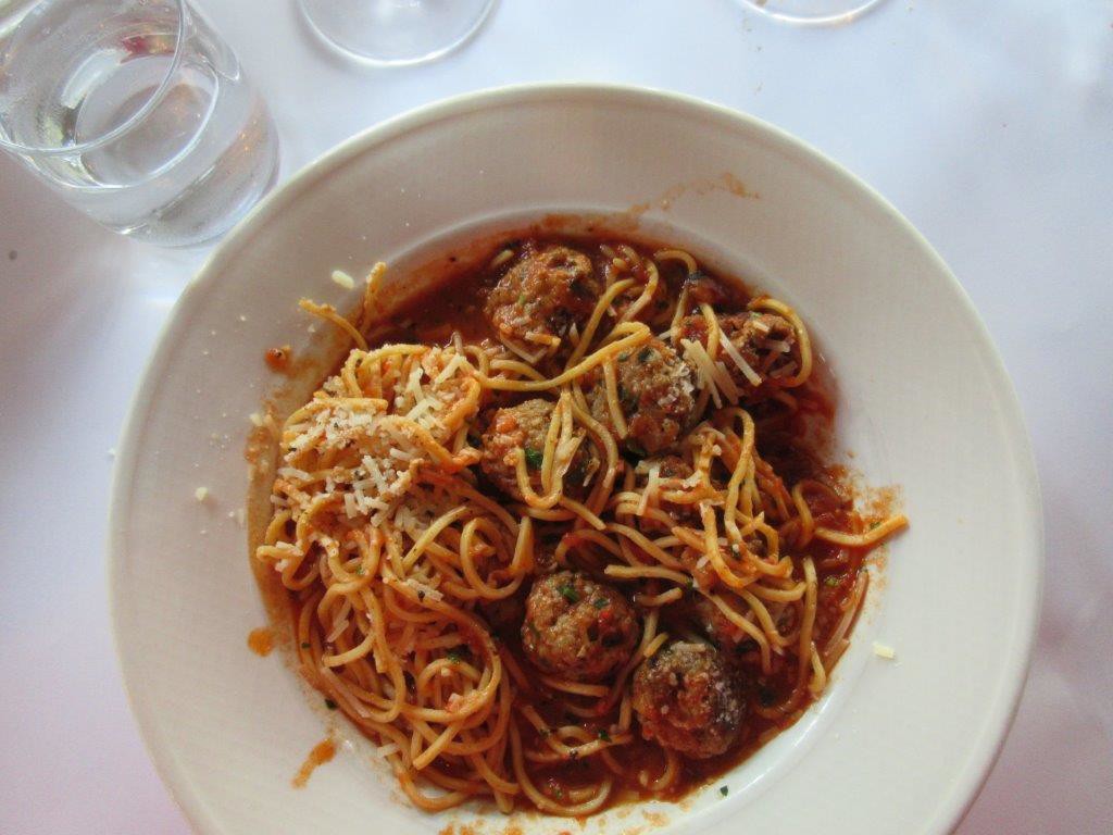 John's spaghetti dish at il Caccatore 