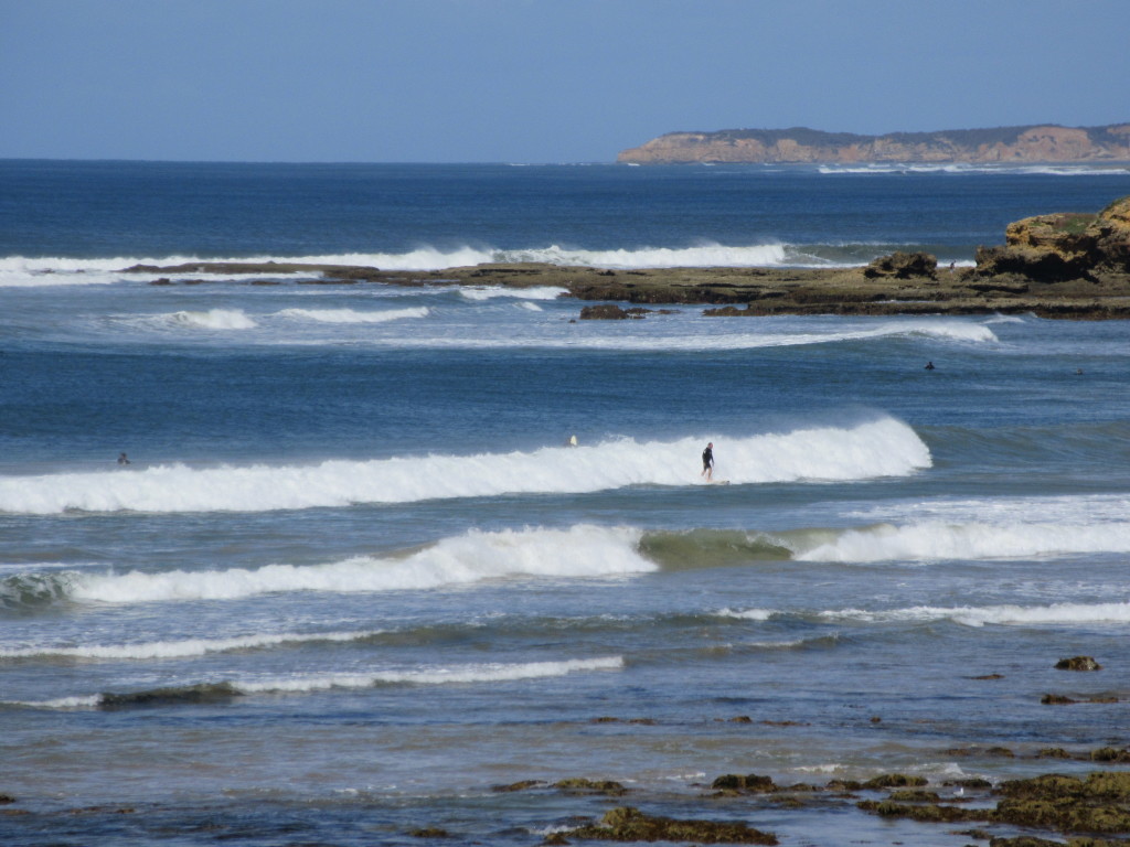 Surfing at Bell's Beach