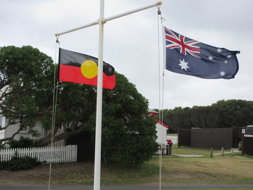 The Aboriginal and Australia flags