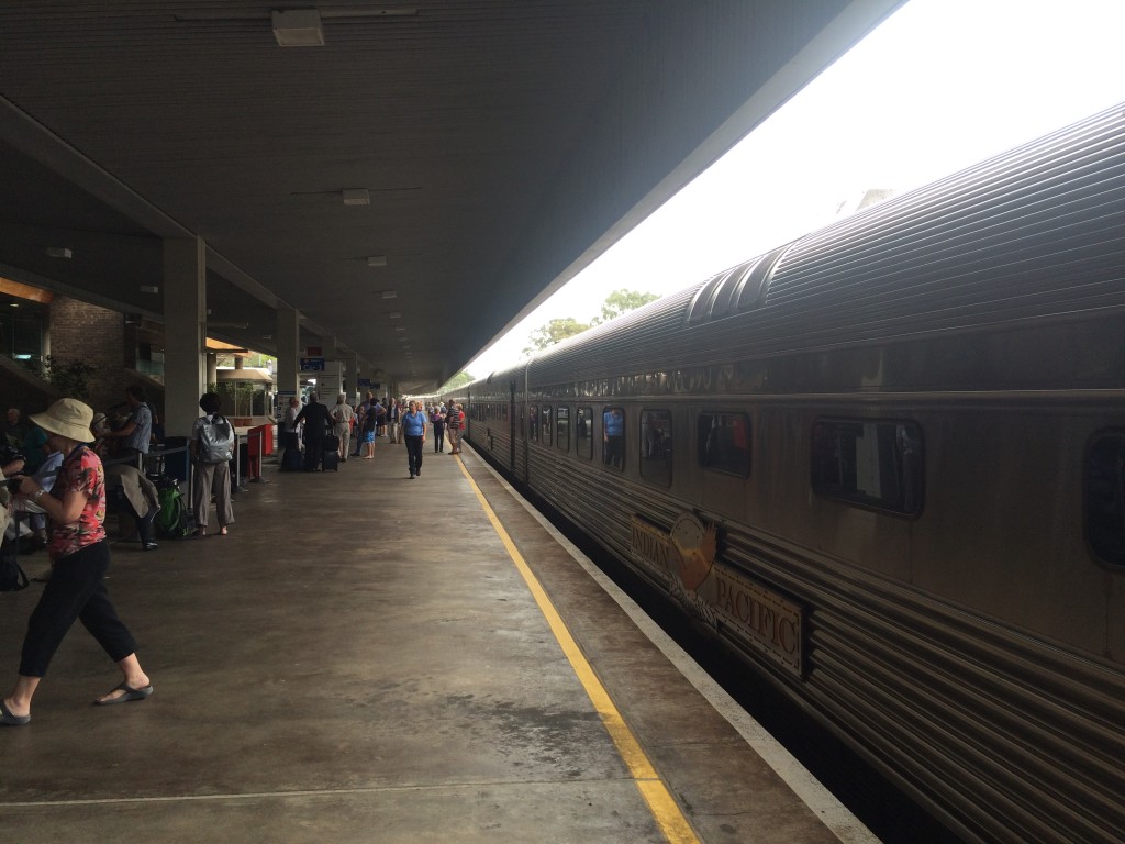 Getting on the train at the Perth staion