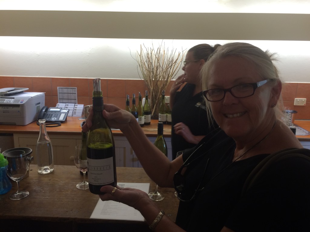 Kathy at Torbreck with The Woodcutter.....first tasted with Jim and Caz in Sydney!!!