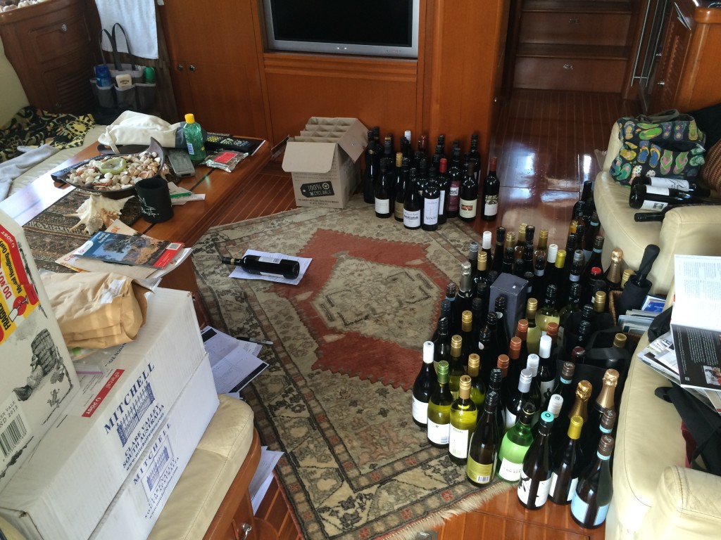 This was our salon unpacking all the wine we had bought on the road trip!1