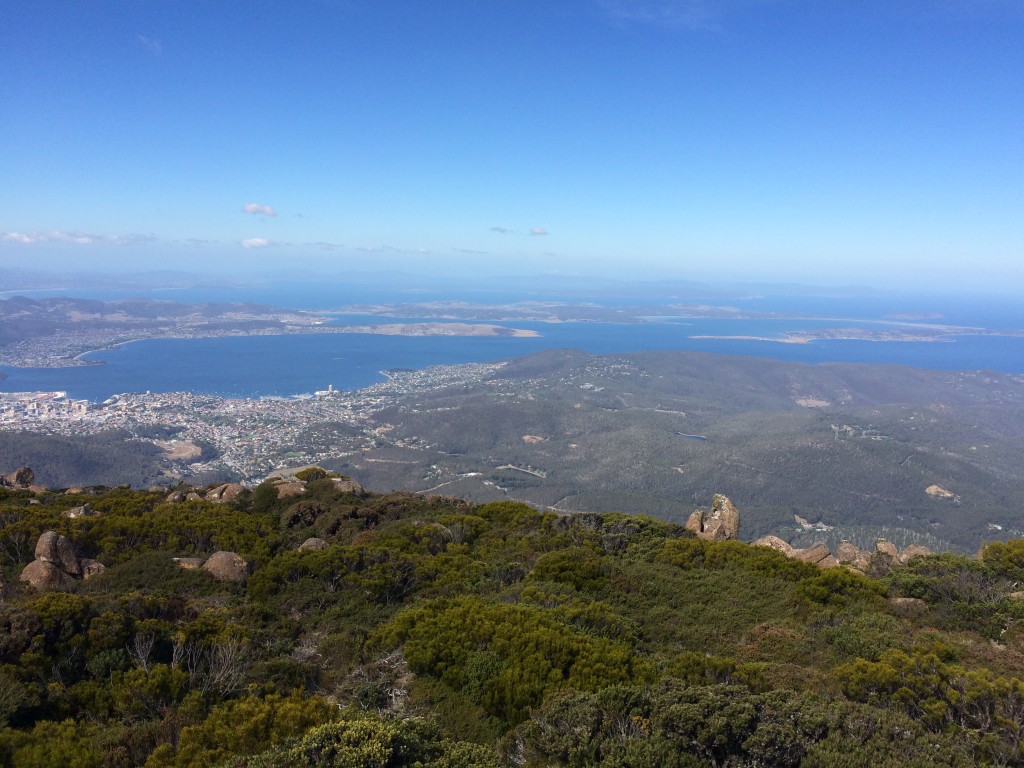 View of Hobart and surrounding area from Mt Wellington
