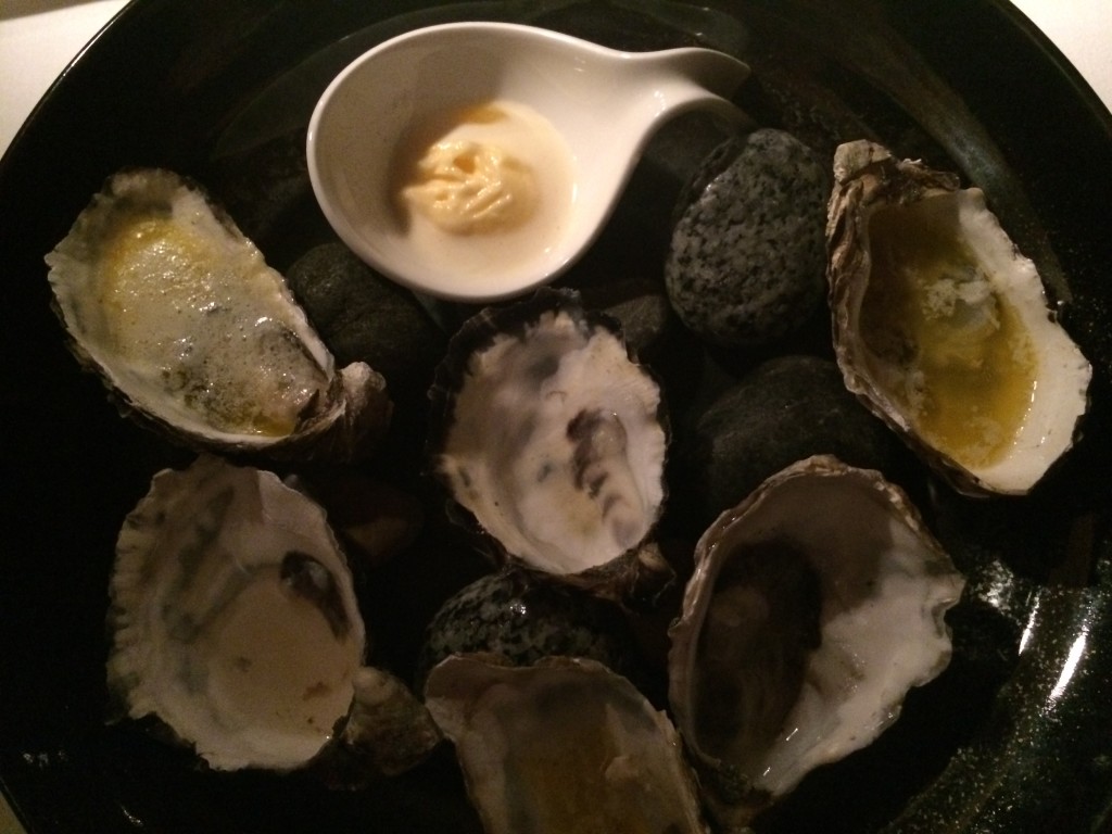 Tasmnian Pacific Oysters: some  natural and some in a garlic butter.....outstanding
