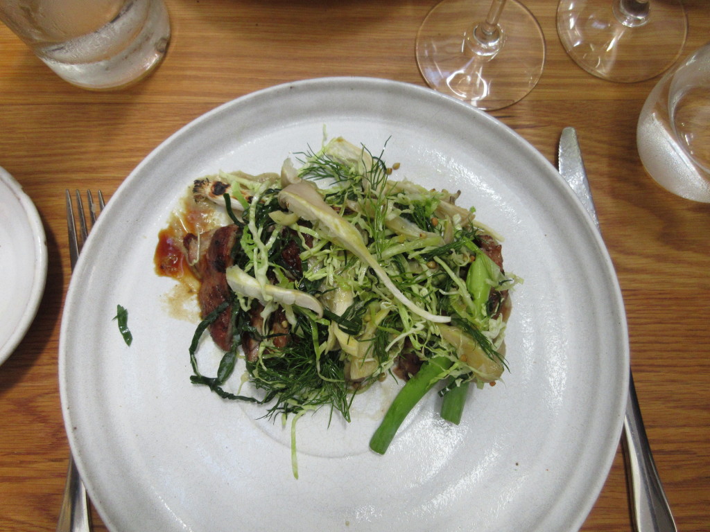 Schu Am pork neck, Adelaide Hills oyster mushrooms, toasted buckwheat and savoy cabbage......lunch at Seppeltsfield