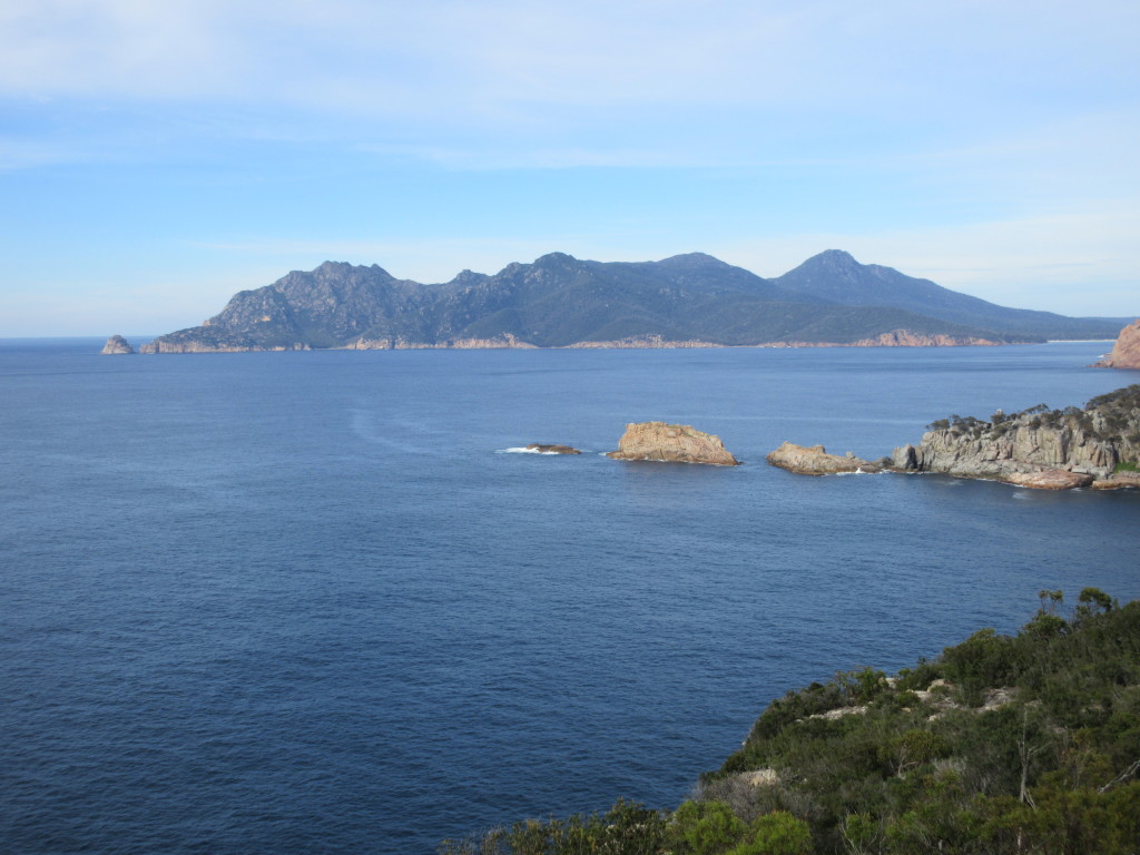 Top from Cape Tourville with Wineglass Bay to the right