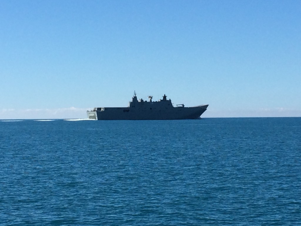 HMAS Adelaide....the largest Australian warship.....came within 1/2 mile of us doing 20 kts....it was huge!!!